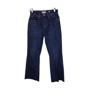 RE/DONE High Rise Crop Flare Jeans in Dark Size 26.